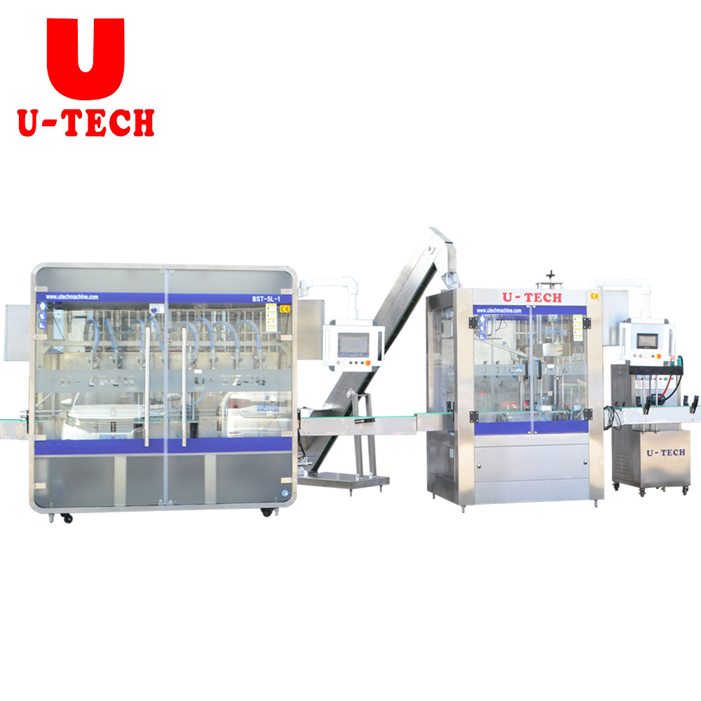 6000BPH Automatic1-5L Piston HDPE Bottle Jar Pail Motor Lube Engine Oil Liquid Filling Sealing Machine 