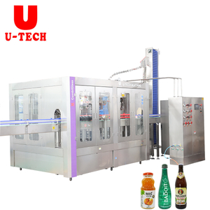 Automatic complete production line beverage carbonated drink soda water glass bottle beer filling machine