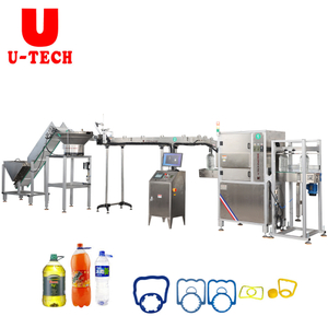 Automatic Food Edible Sunflower Cooking Oil 5L 10L Plastic Bottle Handle Inserting Machine
