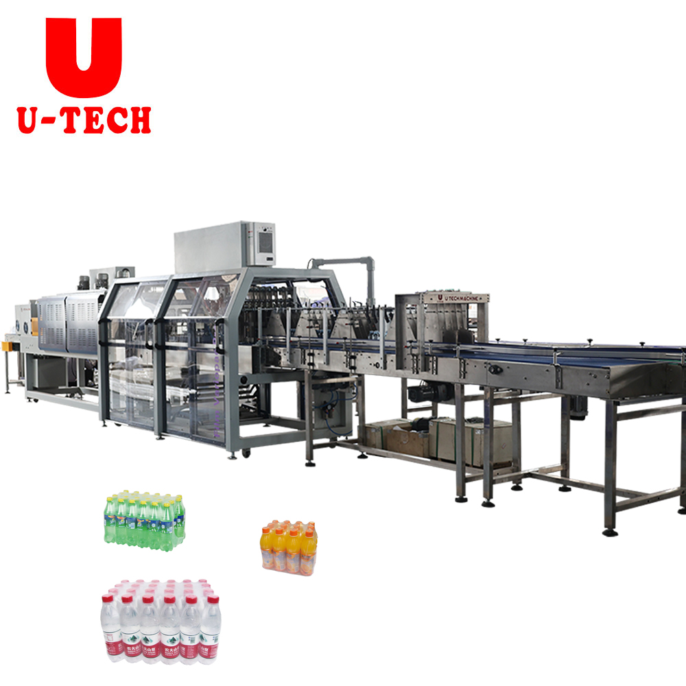 High Speed Plastic Drinking Water Juice Soft Drink Bottle Steam Shrink Tunnel Shrink Film Packing Wrapping Machine