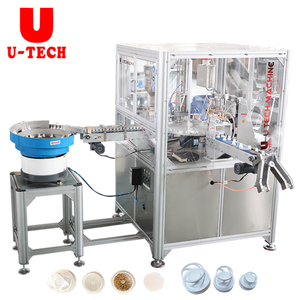 Full automatic spring cap desiccant silica gel wadding inserting filling sealing assembly machine