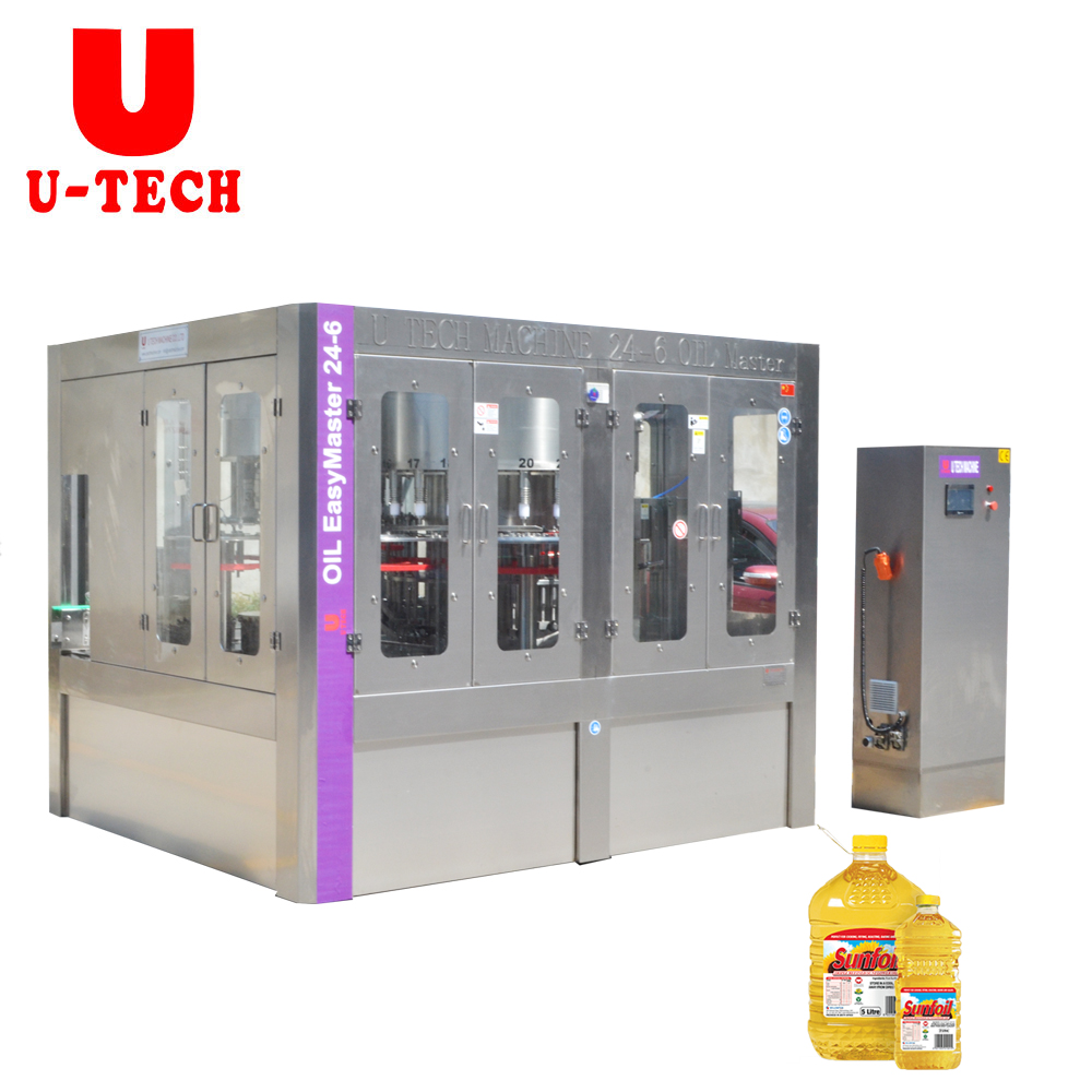 High speed fully automatic small plastic bottle sunflower olive edible oil filling machine production line