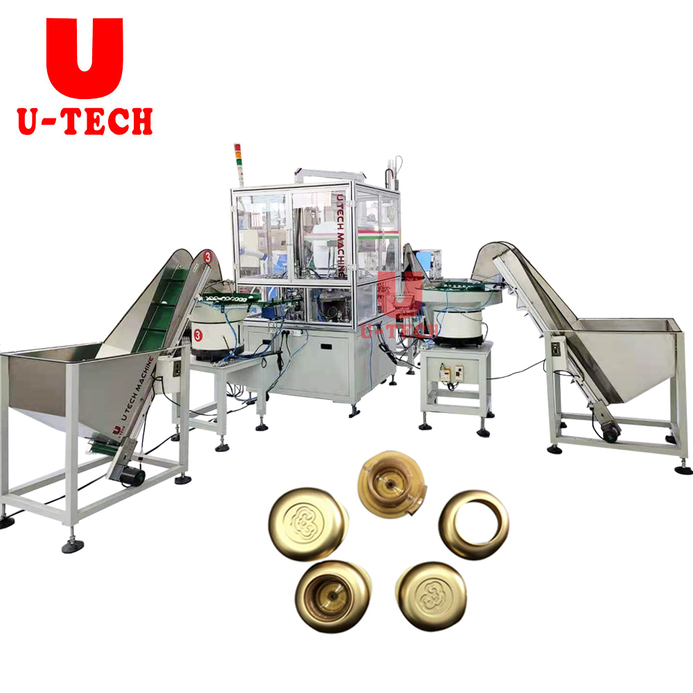 Automatic Push Pull Infusion Conveyor Roller Buffant Disc-top Clamshell-type Cap Assembly Machine