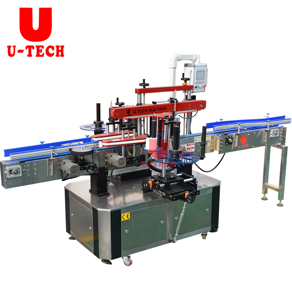 Automatic High Speed Round Wine Glass Pet Bottles Cans Adhesive Sticker Labeling Machine